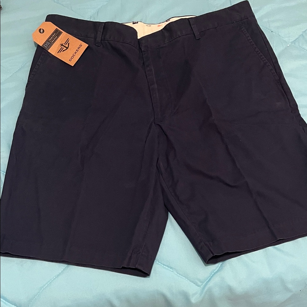 Dockers Men's Navy Flat Front Shorts